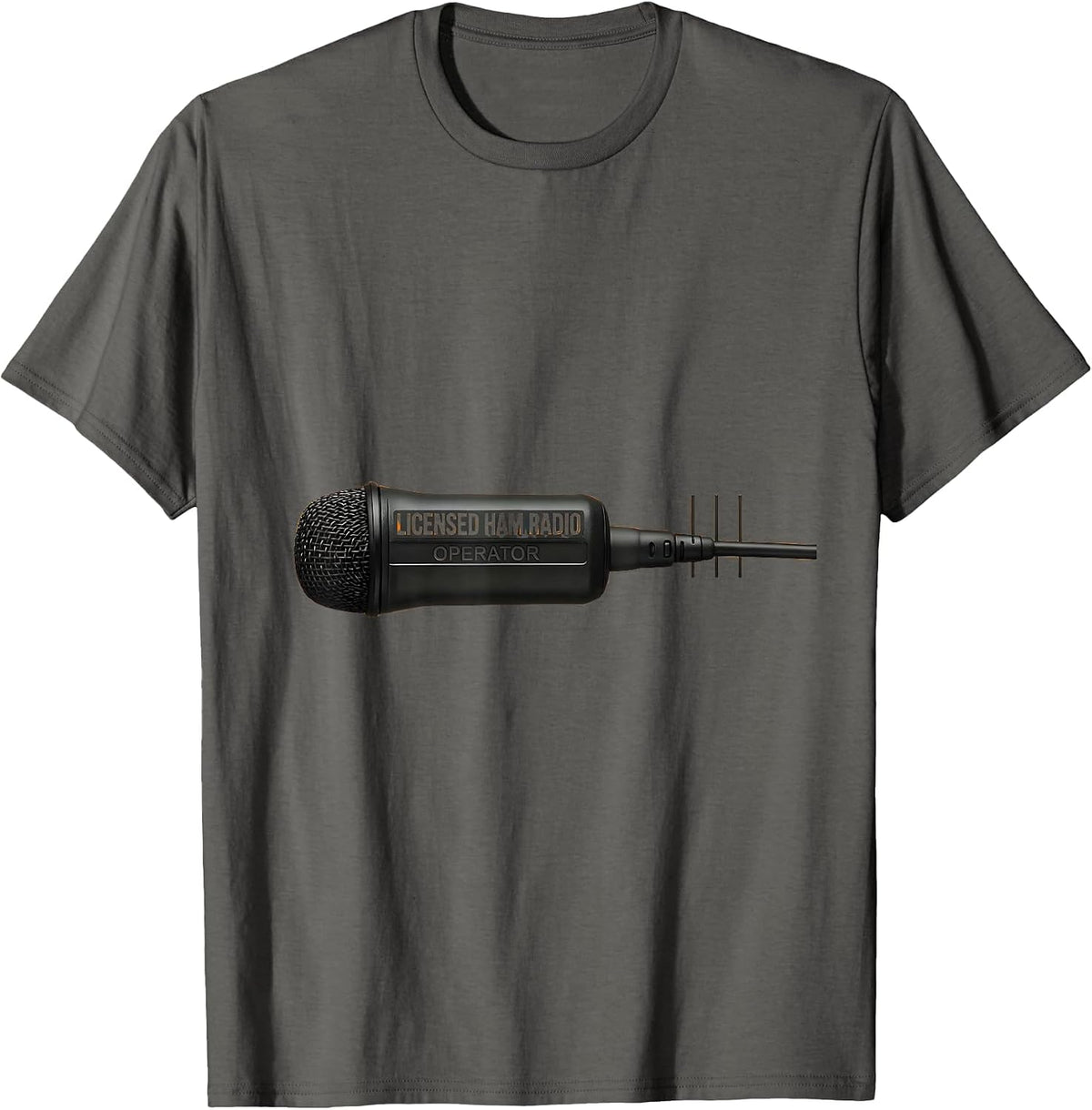 Men's Licensed Ham Radio Operator Minimalist Hobbyist Pride T-Shirt - Asphalt Grey