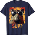 Funny Graphic Tee Boys Girls Kids Teens Men Women Capybara T-Shirt - Navy Blue