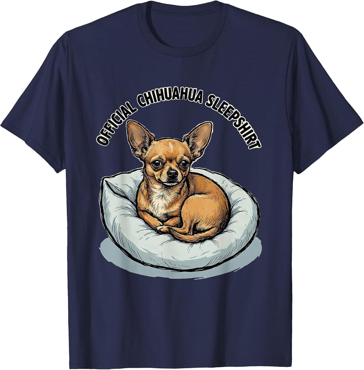 Official Chihuahua Sleepshirt Cute Dog Lover Pajamas T-Shirt - Navy Blue
