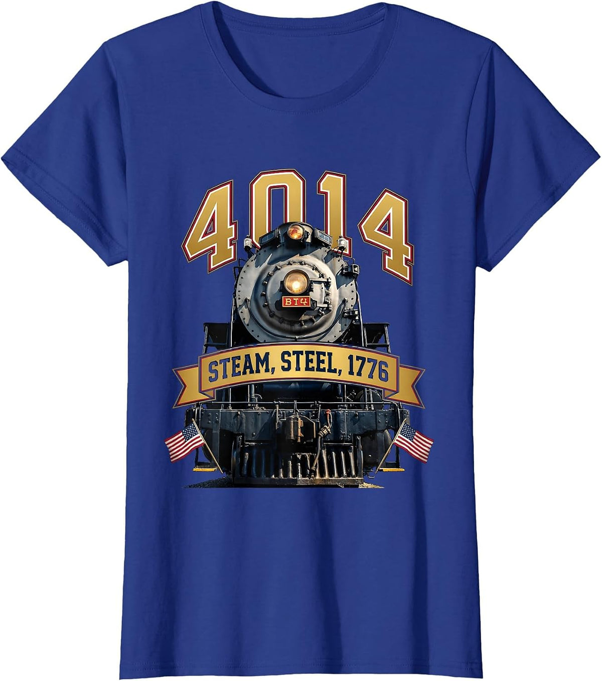 Steam Steel 1776 Big Boy Locomotive Design T-Shirt - Royal Blue