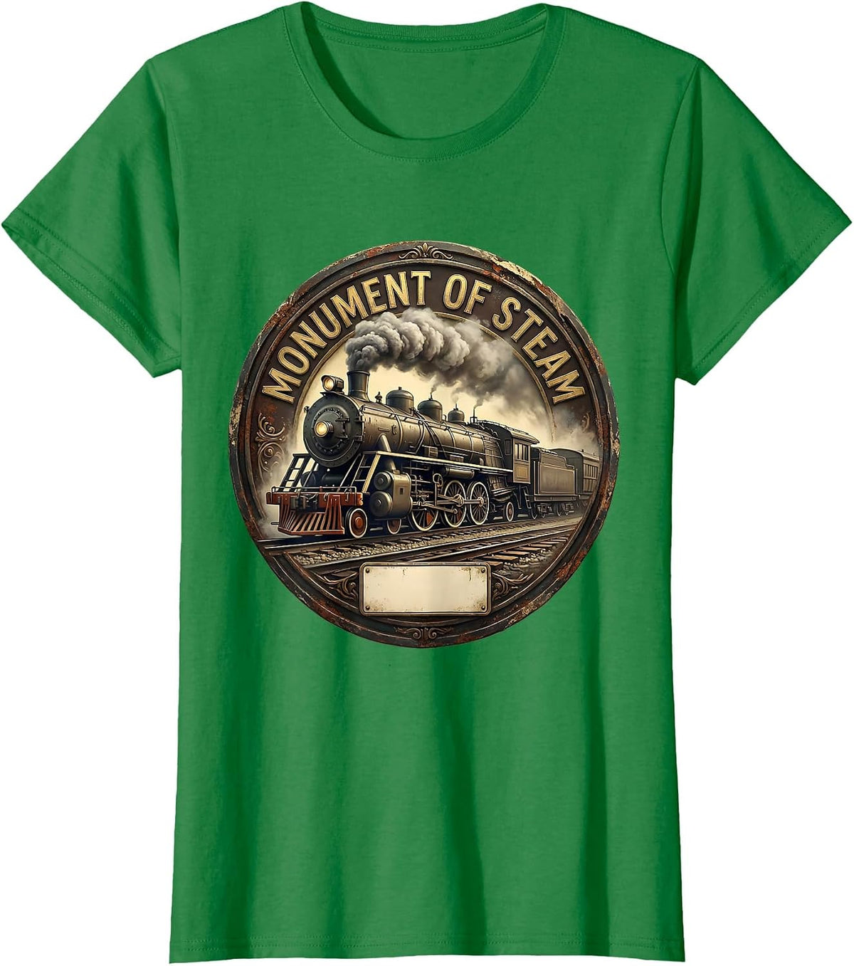 Women's Monument Of Steam Vintage Big Boy 4014 Steam Locomotive T-Shirt - Kelly Green