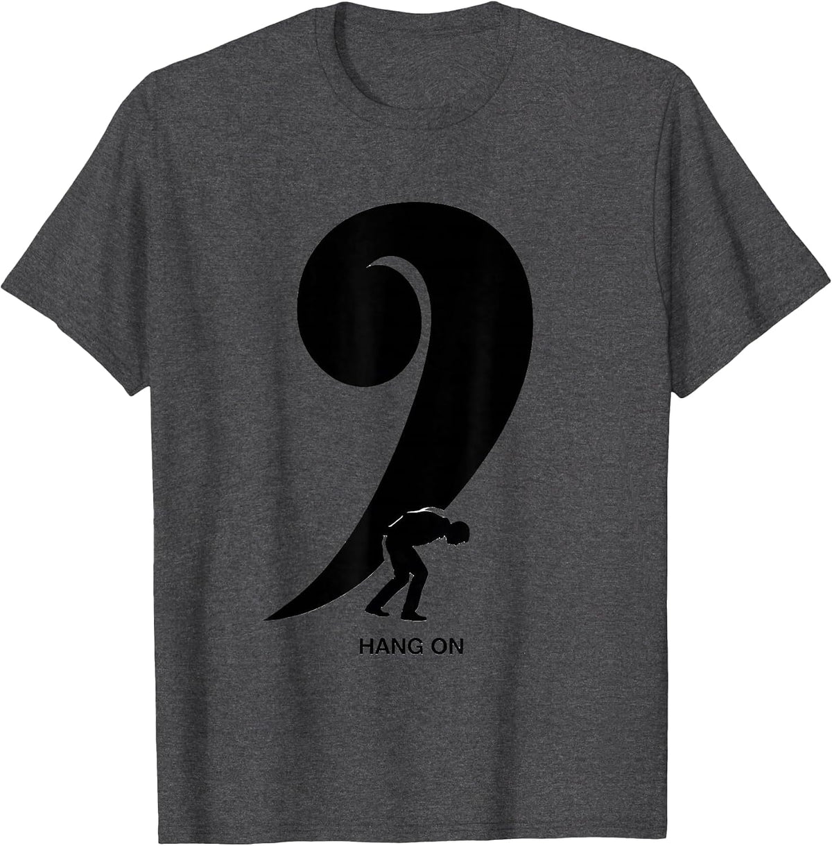Men's Hang On Funny Grammar Police Punctuation Humor Teacher Gift T-Shirt - Dark Heather Grey