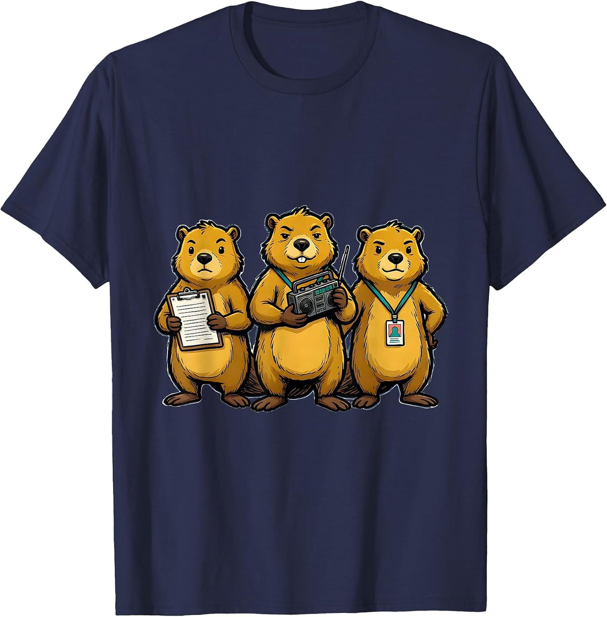 Original Beaver Aide Characters Funny Paraprofessional SPED T-Shirt - Navy Blue