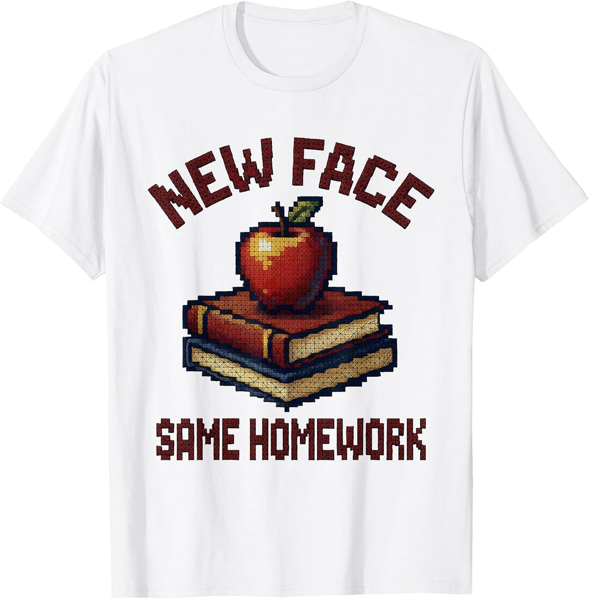 Men's New Face Same Homework Substitute Teacher Design T-Shirt - White