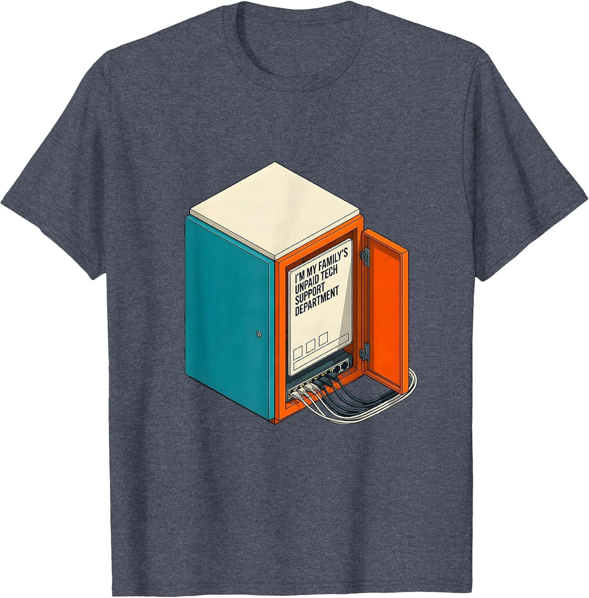 I'm My Family's Unpaid Tech Support Department Funny T-Shirt - Heather Blue