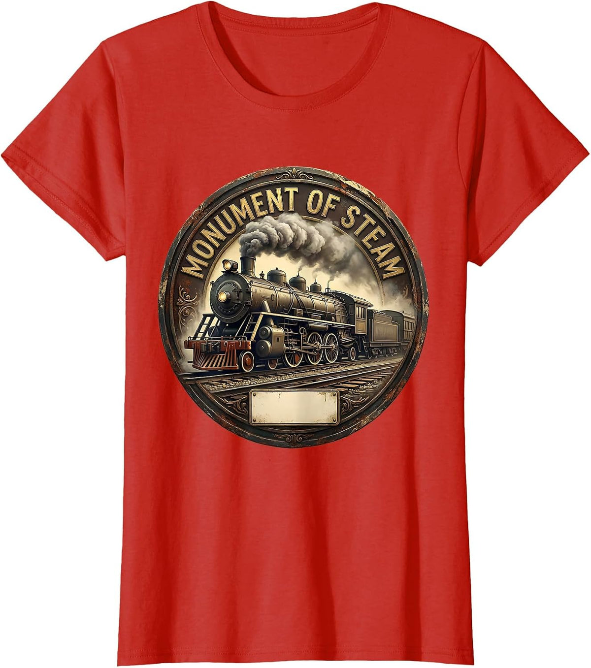 Women's Monument Of Steam Vintage Big Boy 4014 Steam Locomotive T-Shirt - Red