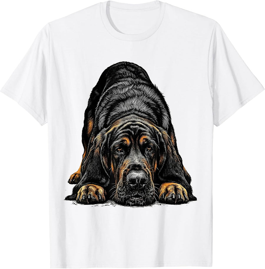 Men's Bloodhound Howling Nose to Ground Graphic T-Shirt - White