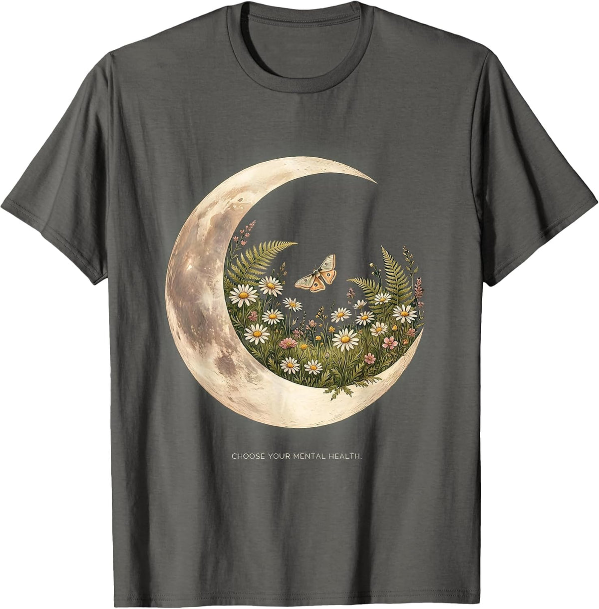Choose Your Mental Health Awareness Design T-Shirt - Asphalt Grey