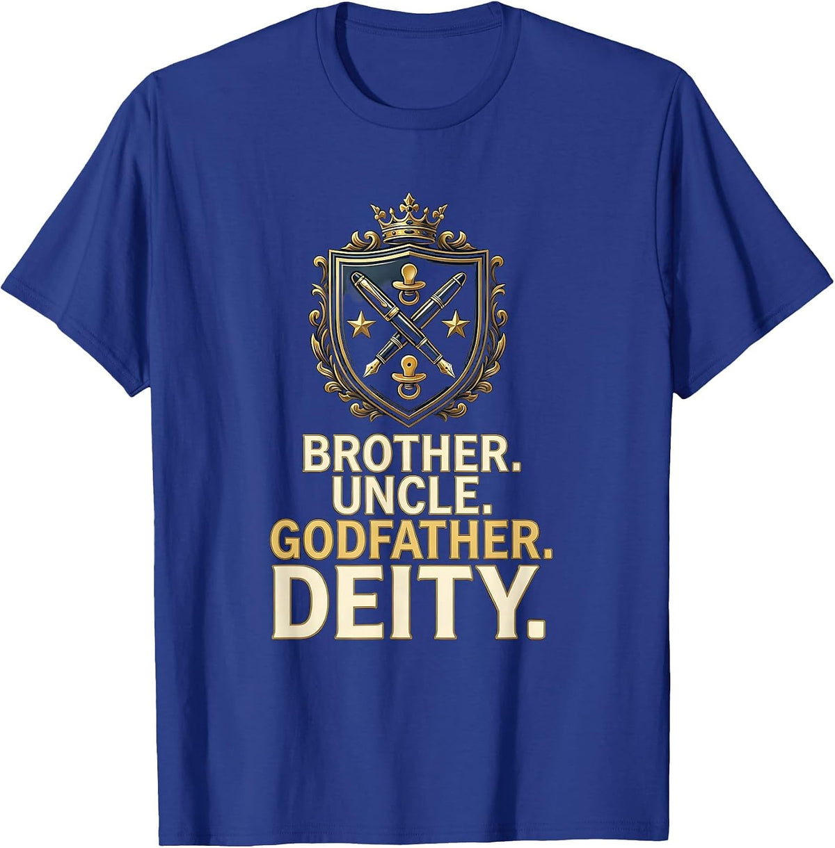 Men's Brother Uncle Godfather Deity Funny Family Pride Uncle Gift T-Shirt - Royal Blue
