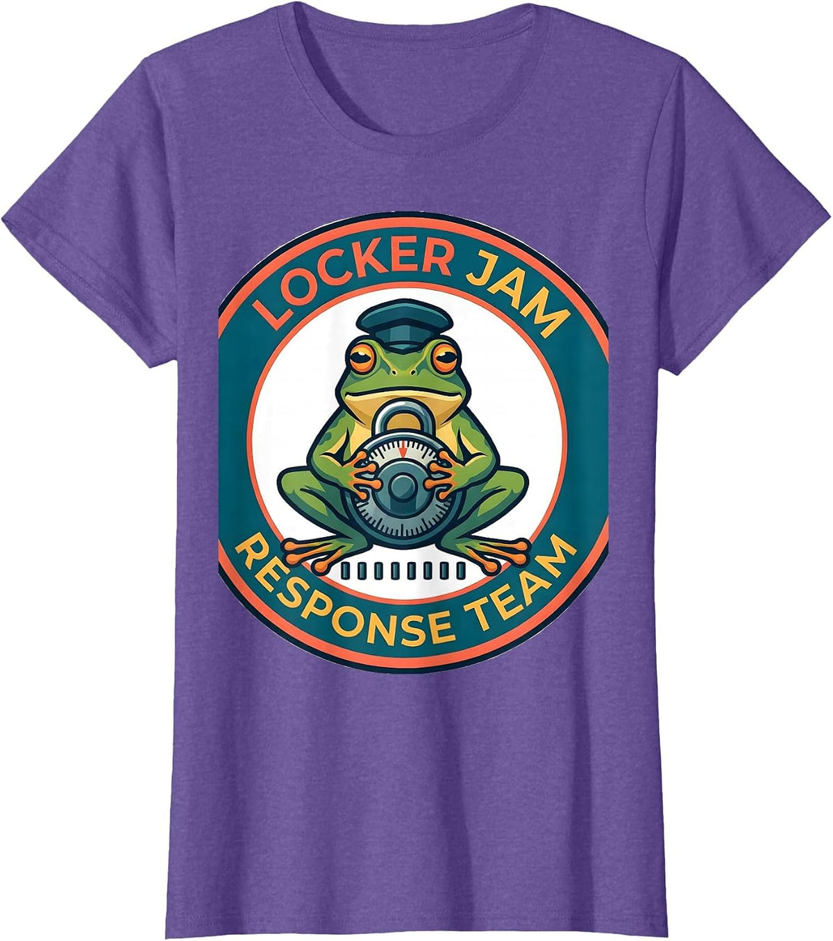 Locker Jam Response Team Funny Teacher Frog Back To School T-Shirt - Purple Heather