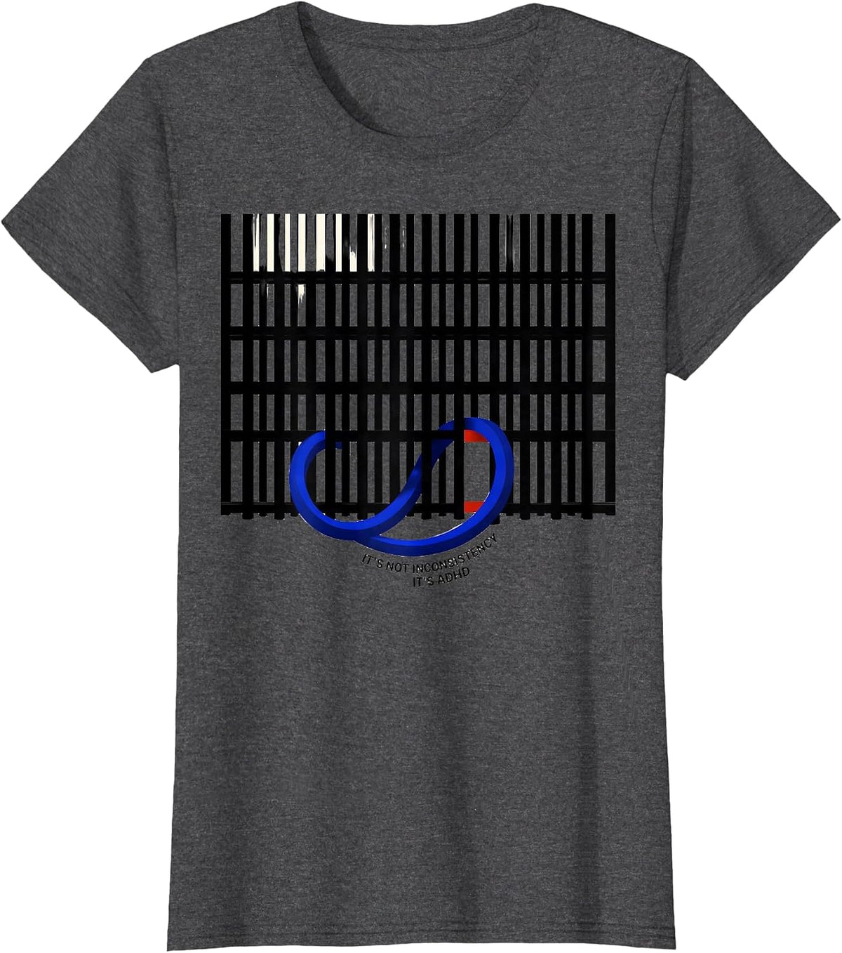 Women's It's Not Inconsistency It's ADHD Geometric Neurodiversity T-Shirt - Dark Heather Grey