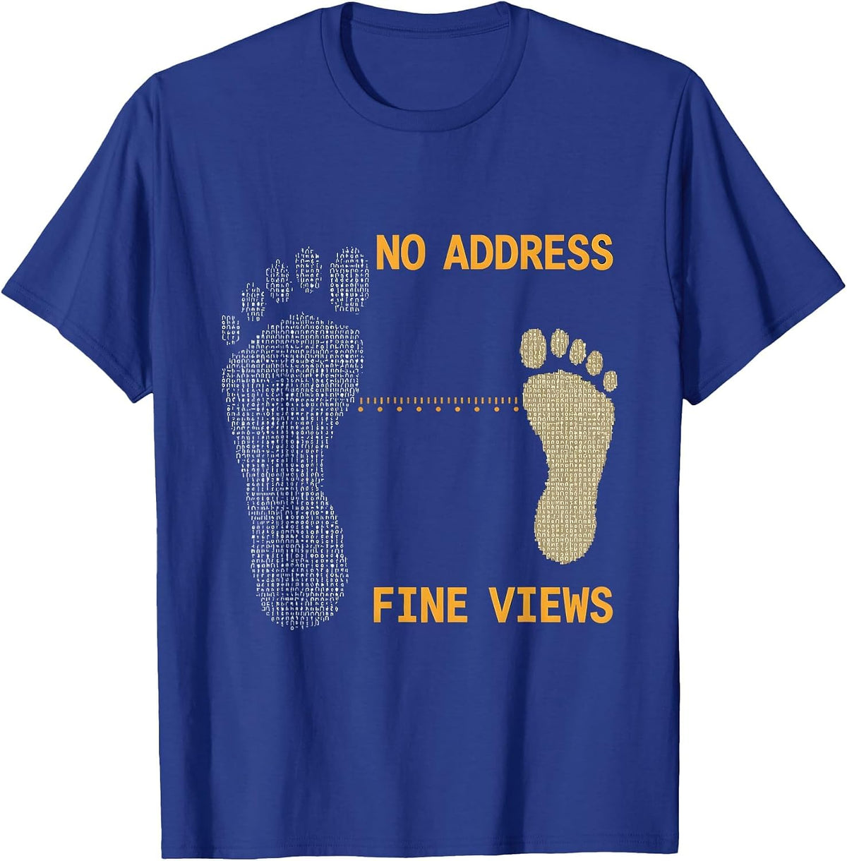 No Address Fine Views Retro Van Life Van Enthusiast Gift T-Shirt - Royal Blue
