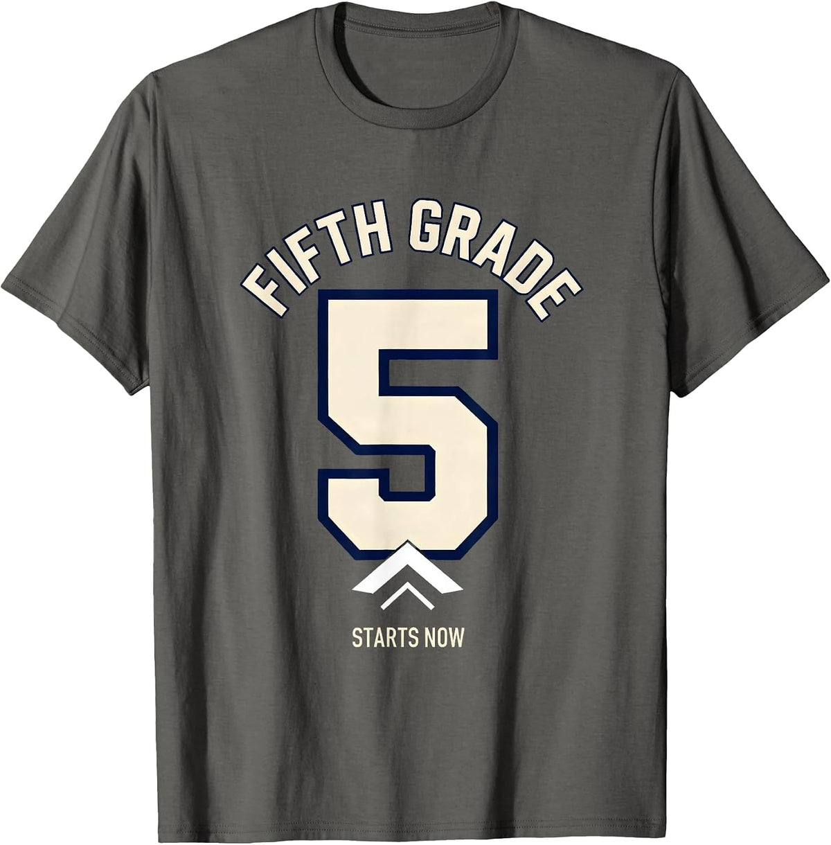 Men's Fifth Grade Starts Now Retro Teacher Back to School T-Shirt - Asphalt Grey