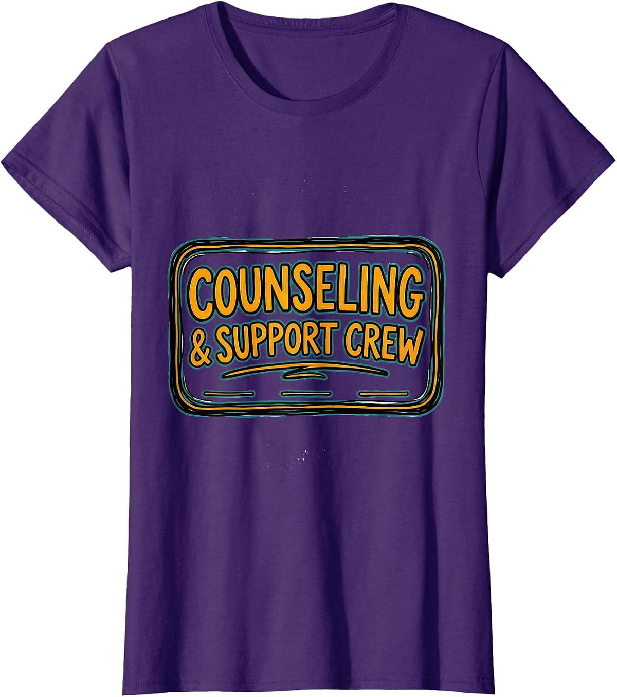 Women's Counseling & Support Crew Funny School Counselor Mental T-Shirt - Purple