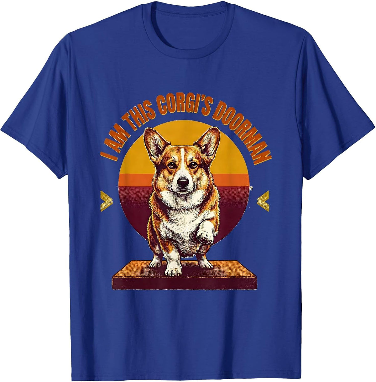 Men's I Am This Corgi's Doorman Funny Corgi Owner Breed Humor T-Shirt - Royal Blue