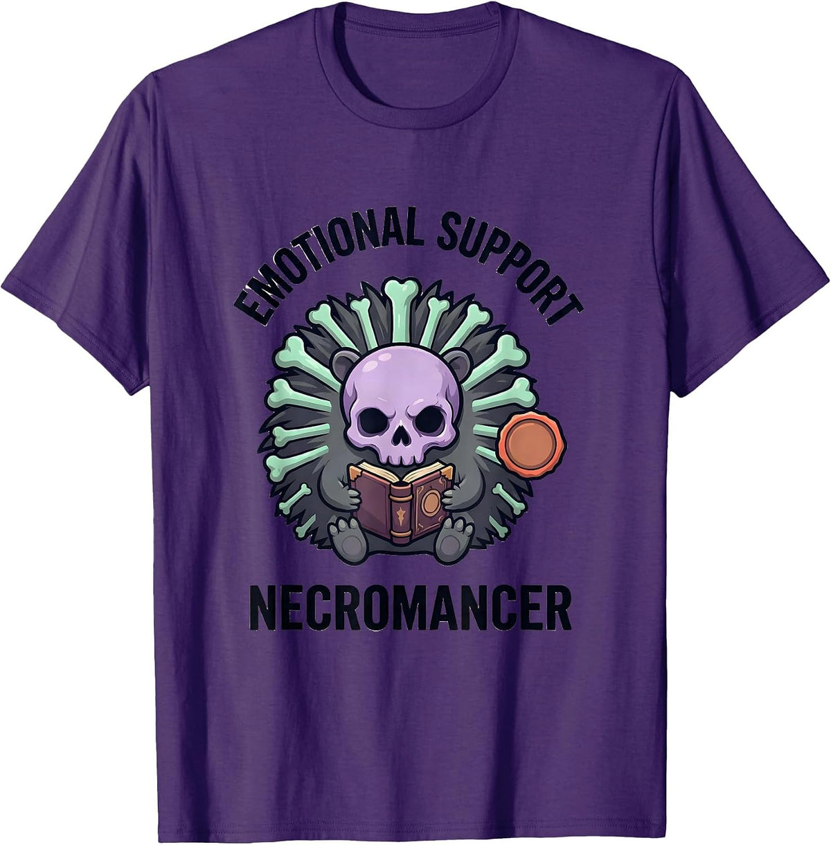 Men's Emotional Support Necromancer Pastel Goth Kawaii Horror T-Shirt - Purple
