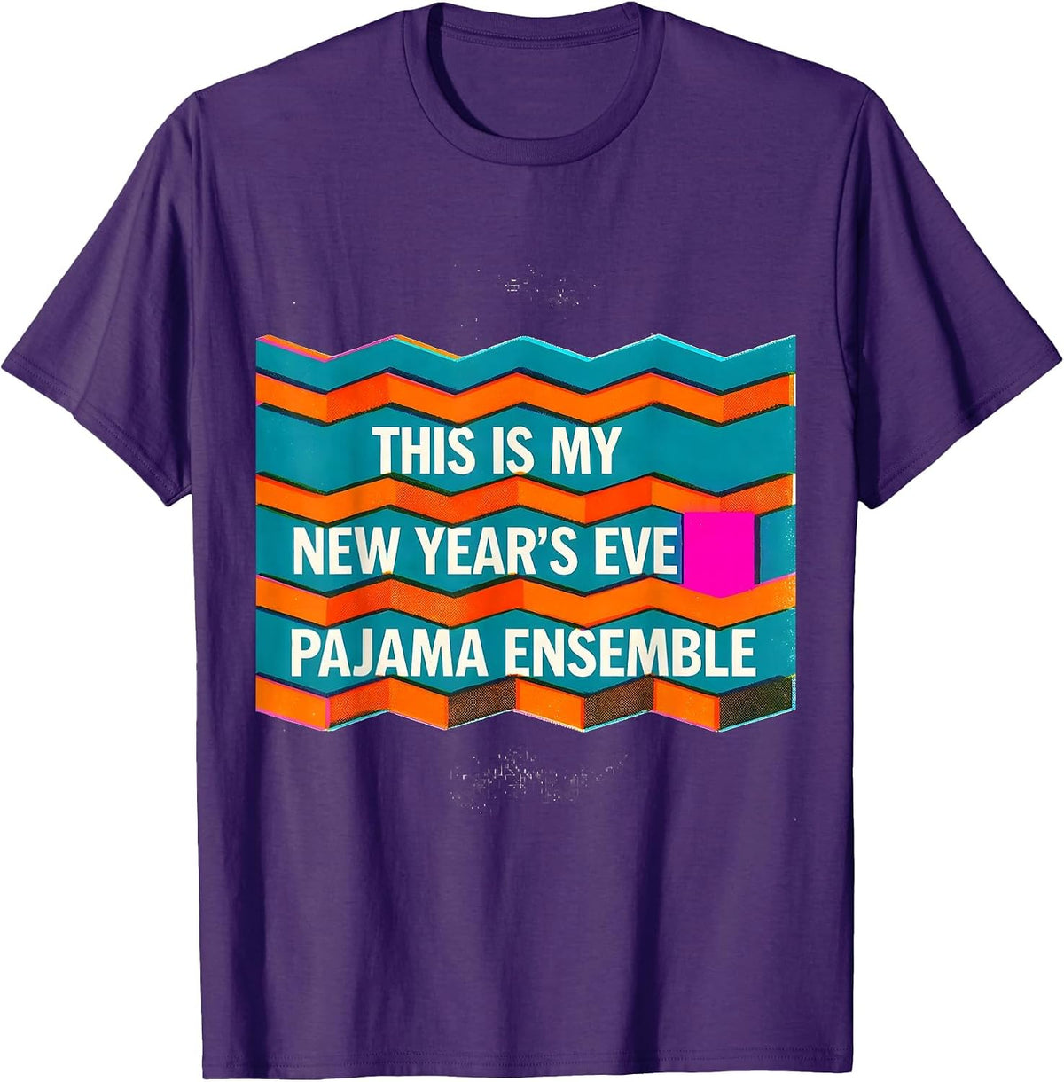 Men's This Is My New Year's Eve Pajama Ensemble Risograph T-Shirt - Purple