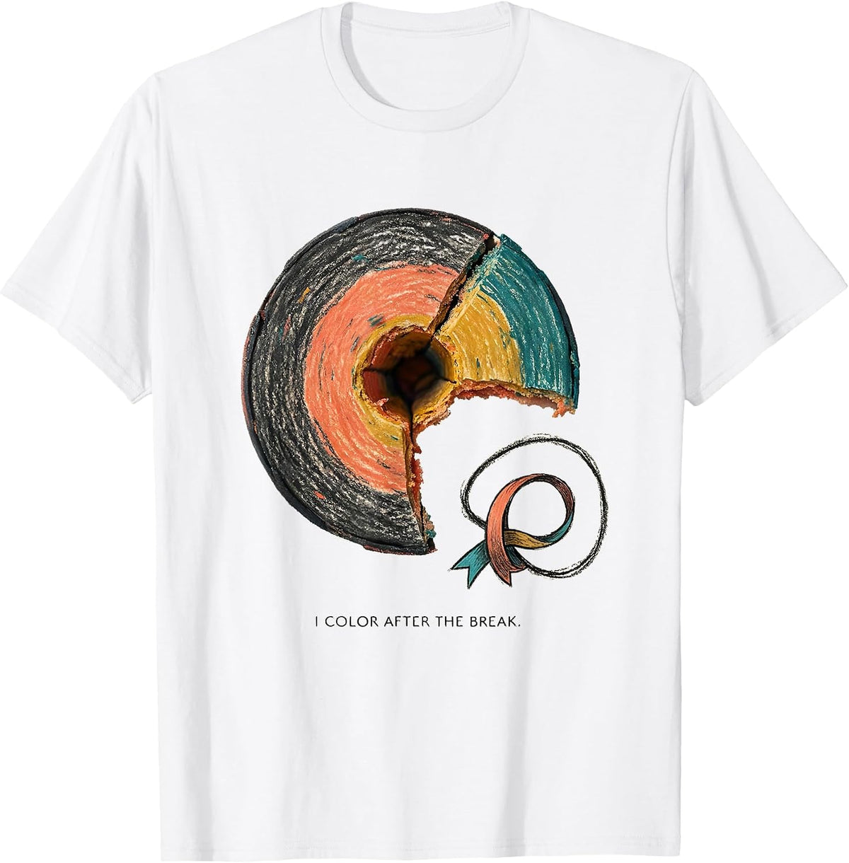 Men's I Color After The Break Mental Health Awareness Support T-Shirt - White