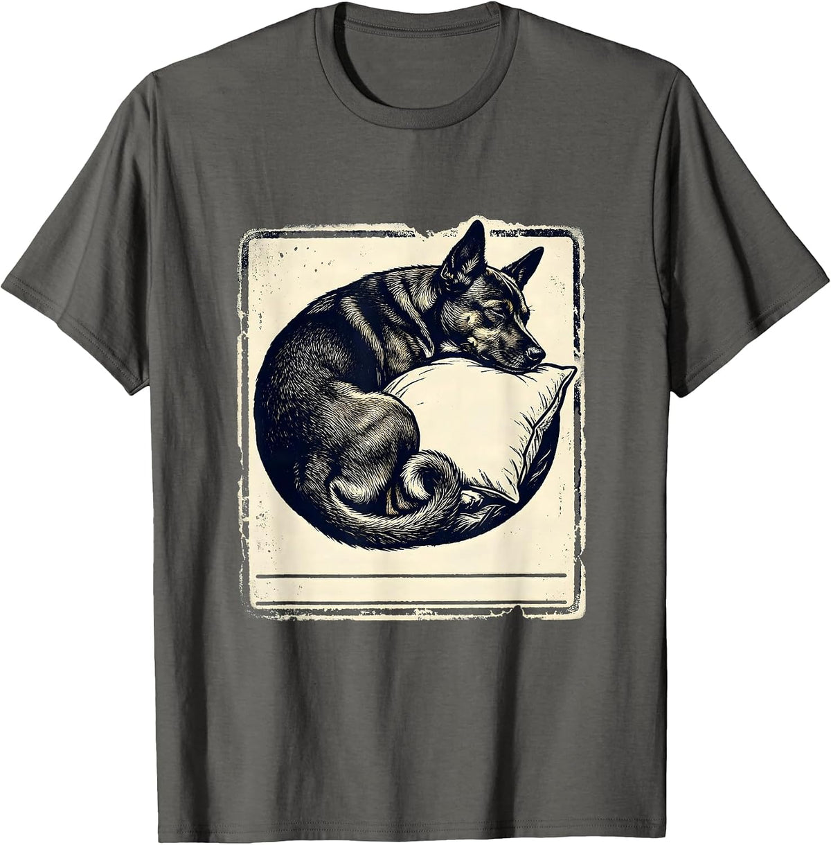 Basenji Dog Sleepshirt Breed-Specific Napping Pajamas T-Shirt - Asphalt Grey
