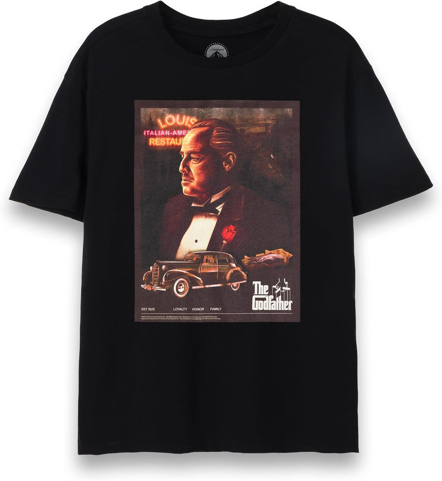 Italian Restaurant Black T-Shirt by The Godfather - Black
