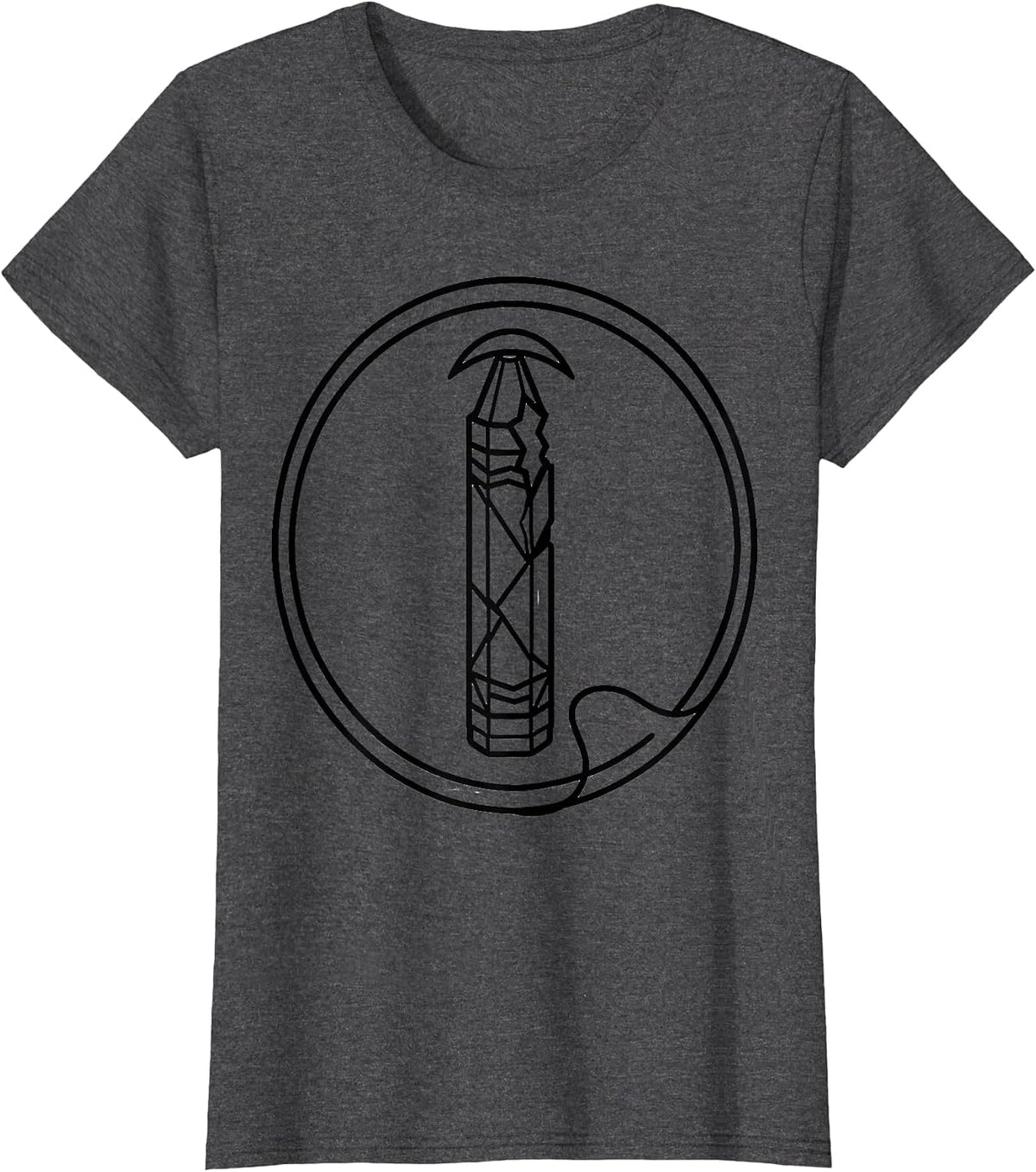 Women's Broken Crayon Line Art Mental Health Awareness Support T-Shirt - Dark Heather Grey