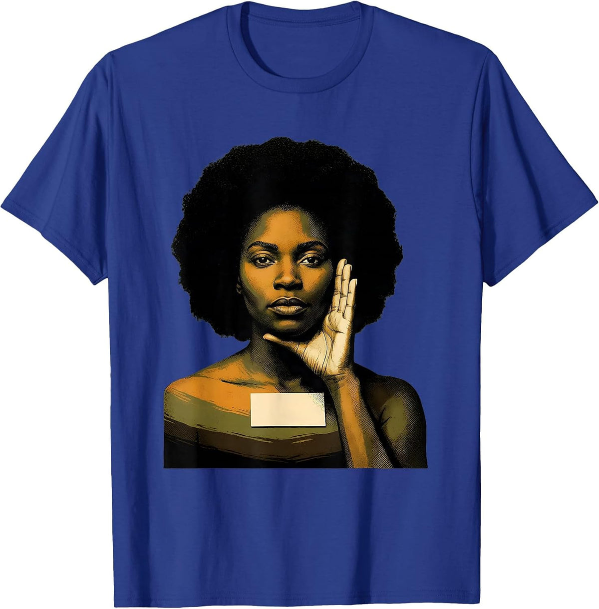 Black Woman Pride Portrait Classical Portrait Art T-Shirt - Royal Blue