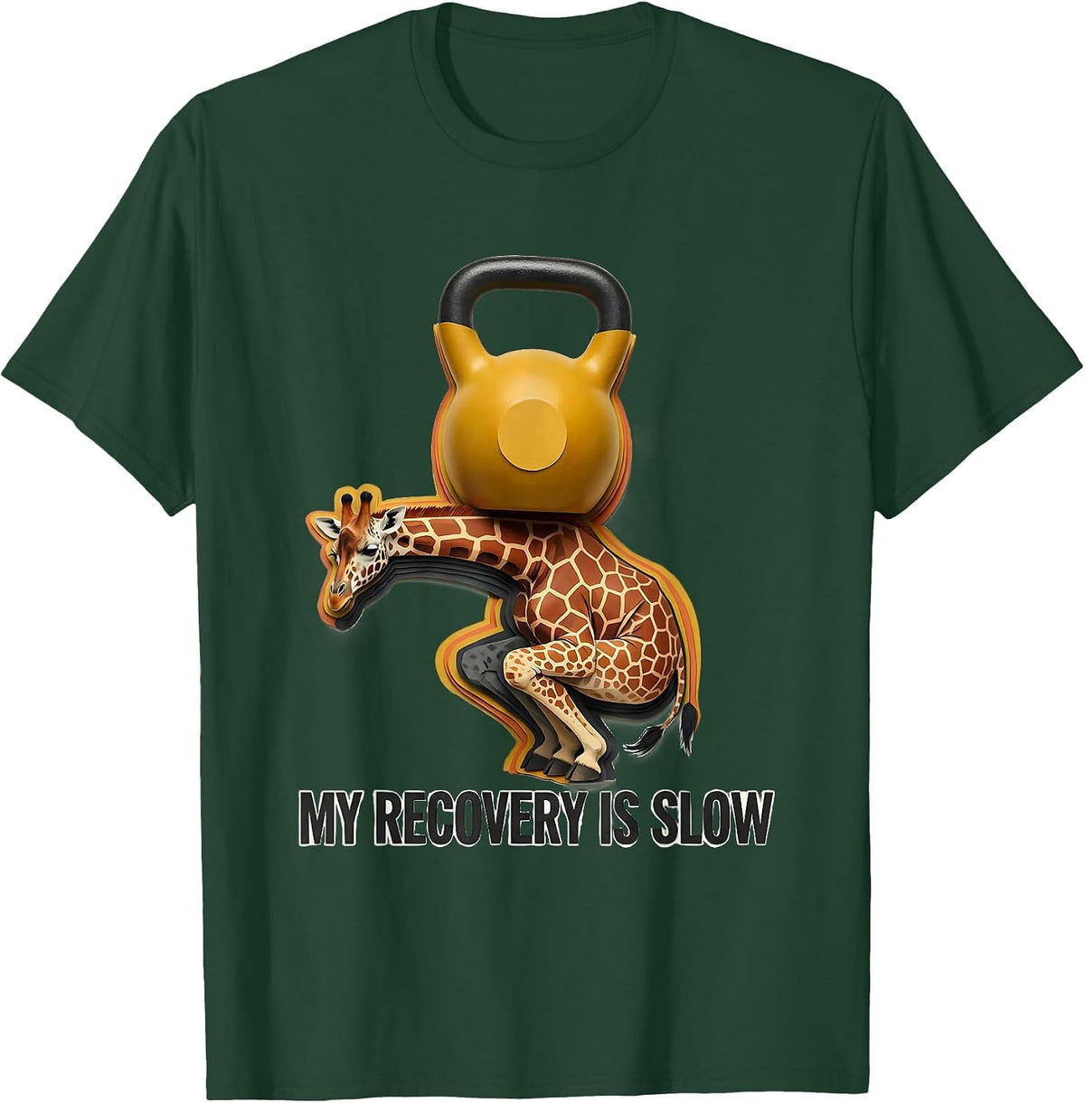 My Recovery Is Slow Funny Gym Workout Weightlifting Humor T-Shirt - Dark Green