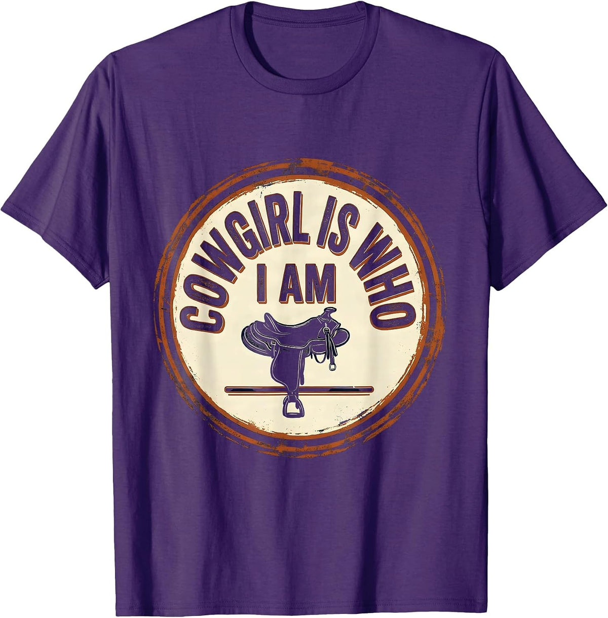 Men's Cowgirl Is Who I Am Vintage Western Rodeo Identity Pride T-Shirt - Purple