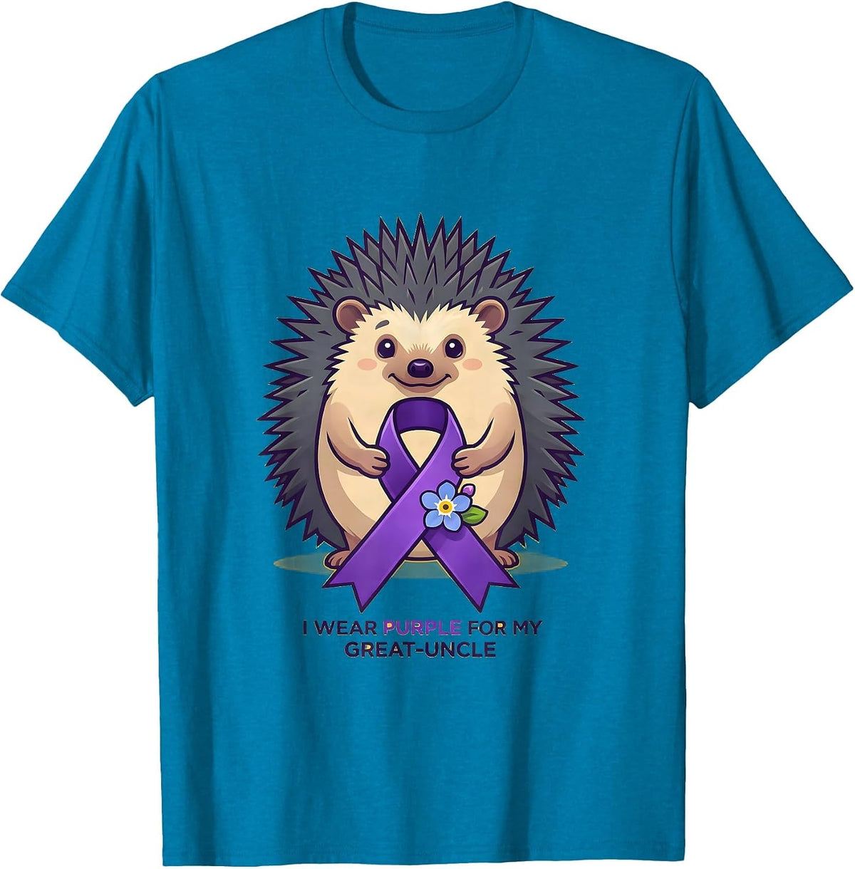 I Wear Purple For My Great-Uncle Alzheimer's Awareness T-Shirt - Sapphire Blue
