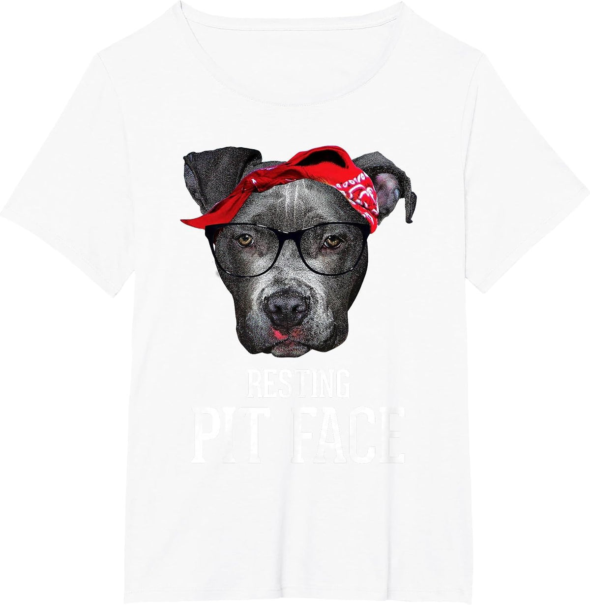 Vintage Pitbull Resting Pit Face - Funny Pitbull Lovers Dog T-Shirt - White
