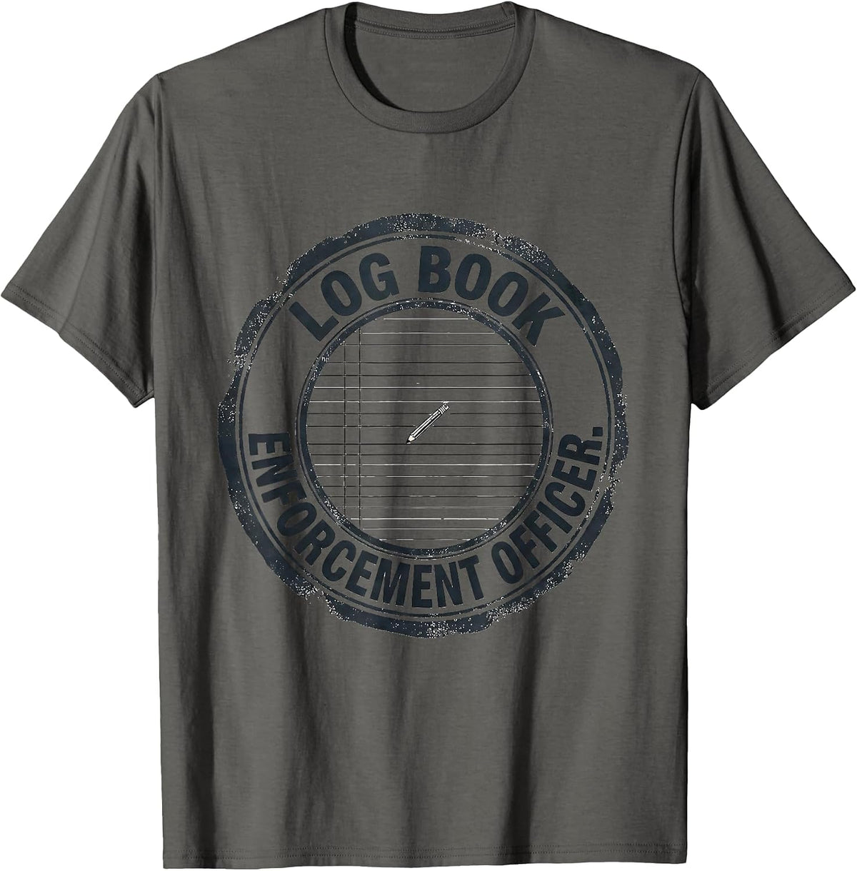 Log Book Enforcement Officer Funny Ham Radio Operator Hobby T-Shirt - Asphalt Grey