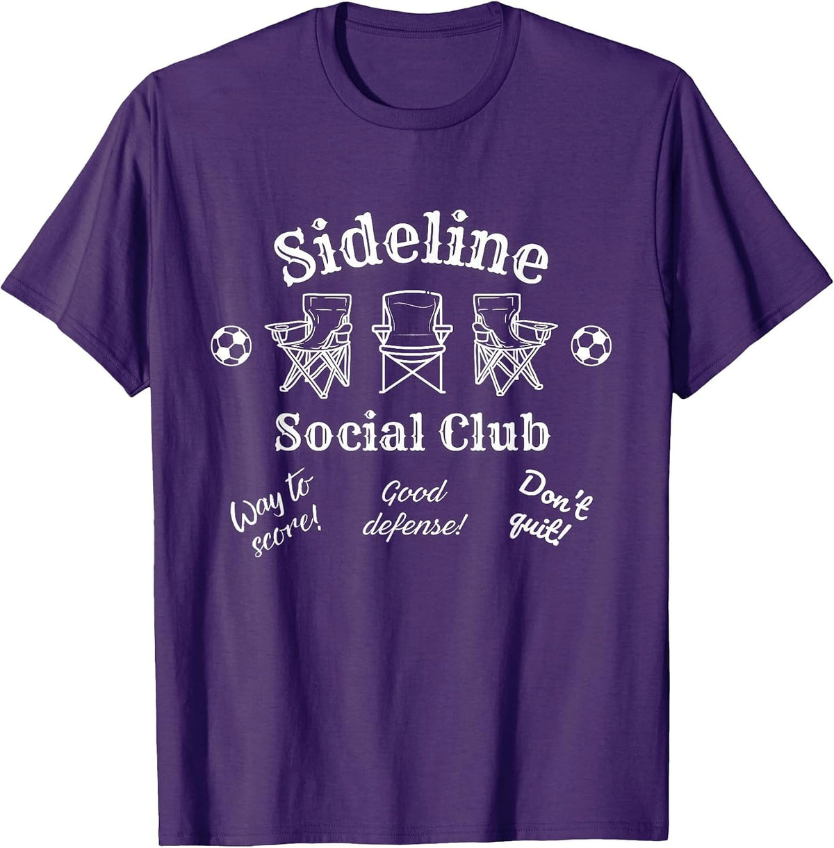 Sideline Social Club Soccer Parents Mom Dad Fans Match Day T-Shirt - Purple