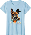 Women's My Boo-Zenji Funny Basenji Dog Halloween Costume Humor T-Shirt - Baby Blue