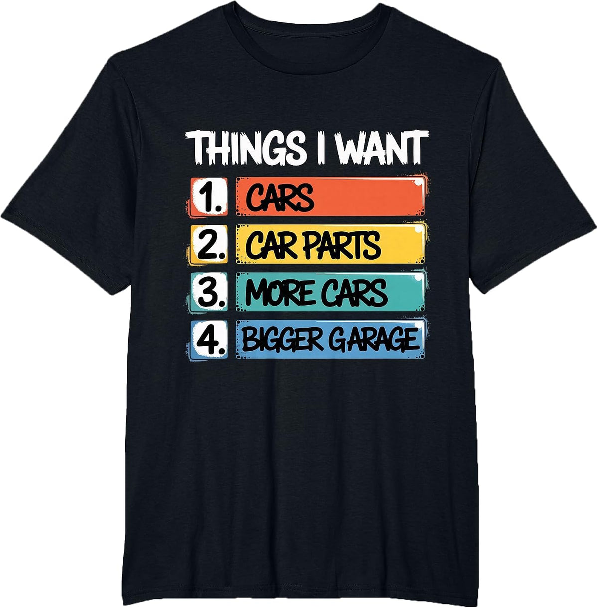 Things I Want Car Parts Auto Mechanic Engine Garage T-Shirt - Black