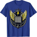Winged Amp Cabinet Soaring Through Storm Clouds T-Shirt - Royal Blue