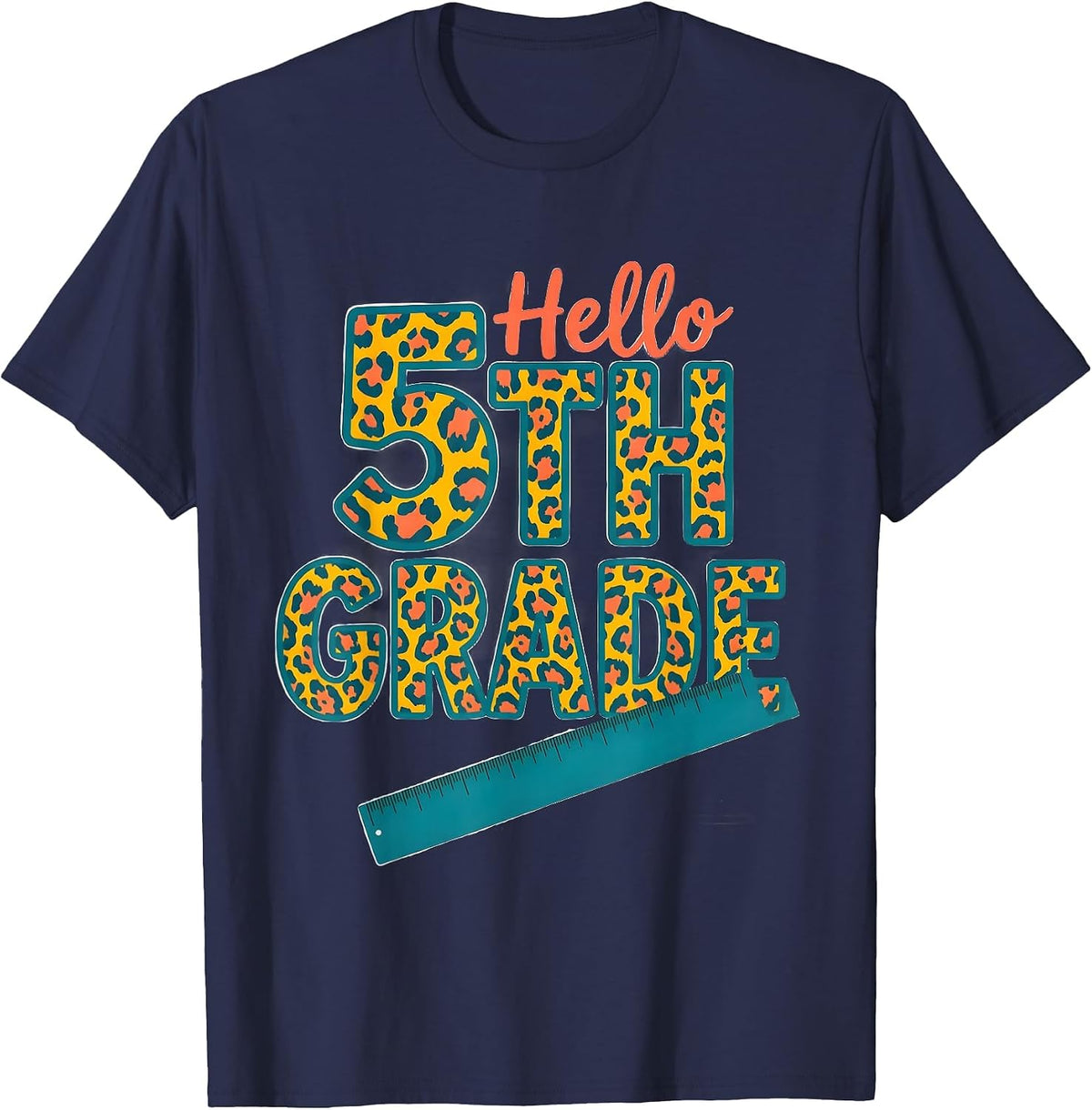 Hello 5th Grade Kids Girl Teacher Back To School 2026 T-Shirt - Navy Blue