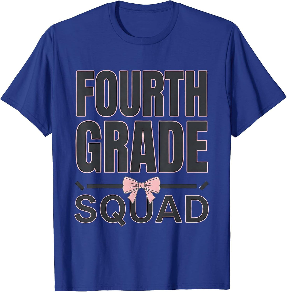 Men's Fourth Grade Squad Coquette Bow Back To School Girl Teacher T-Shirt - Royal Blue