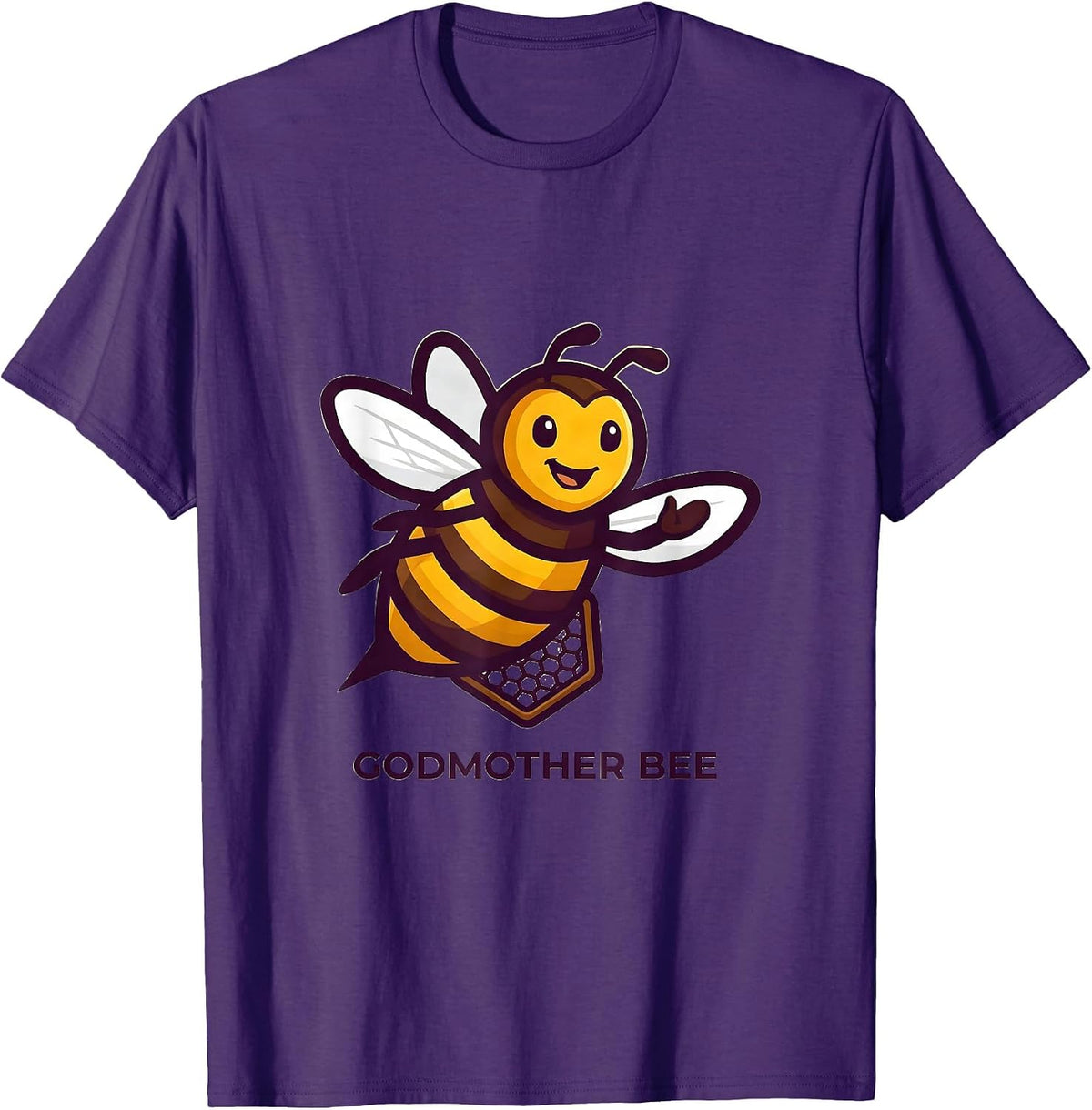 Godmother Bee Cute Family Matching First Bee Day Birthday T-Shirt - Purple