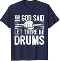 Drums God Drumming Christian Music Jesus Christian Drummer T-Shirt - Navy Blue