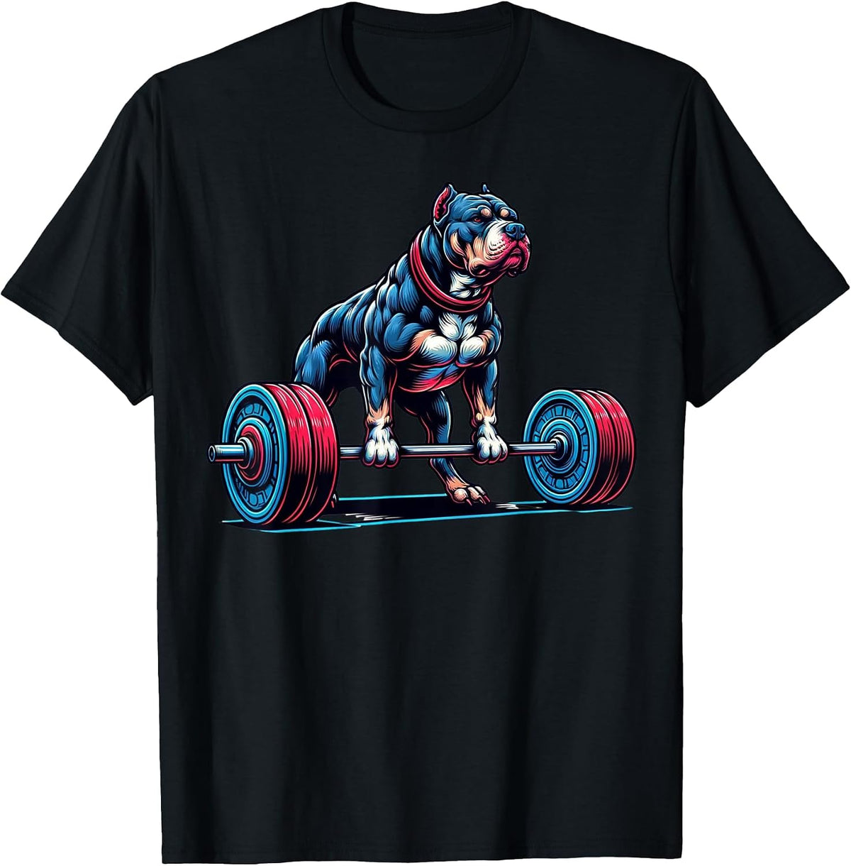 Pitbull Deadlifting Shirt, Pit Bull Gym Workout Deadlift Gym T-Shirt - Black