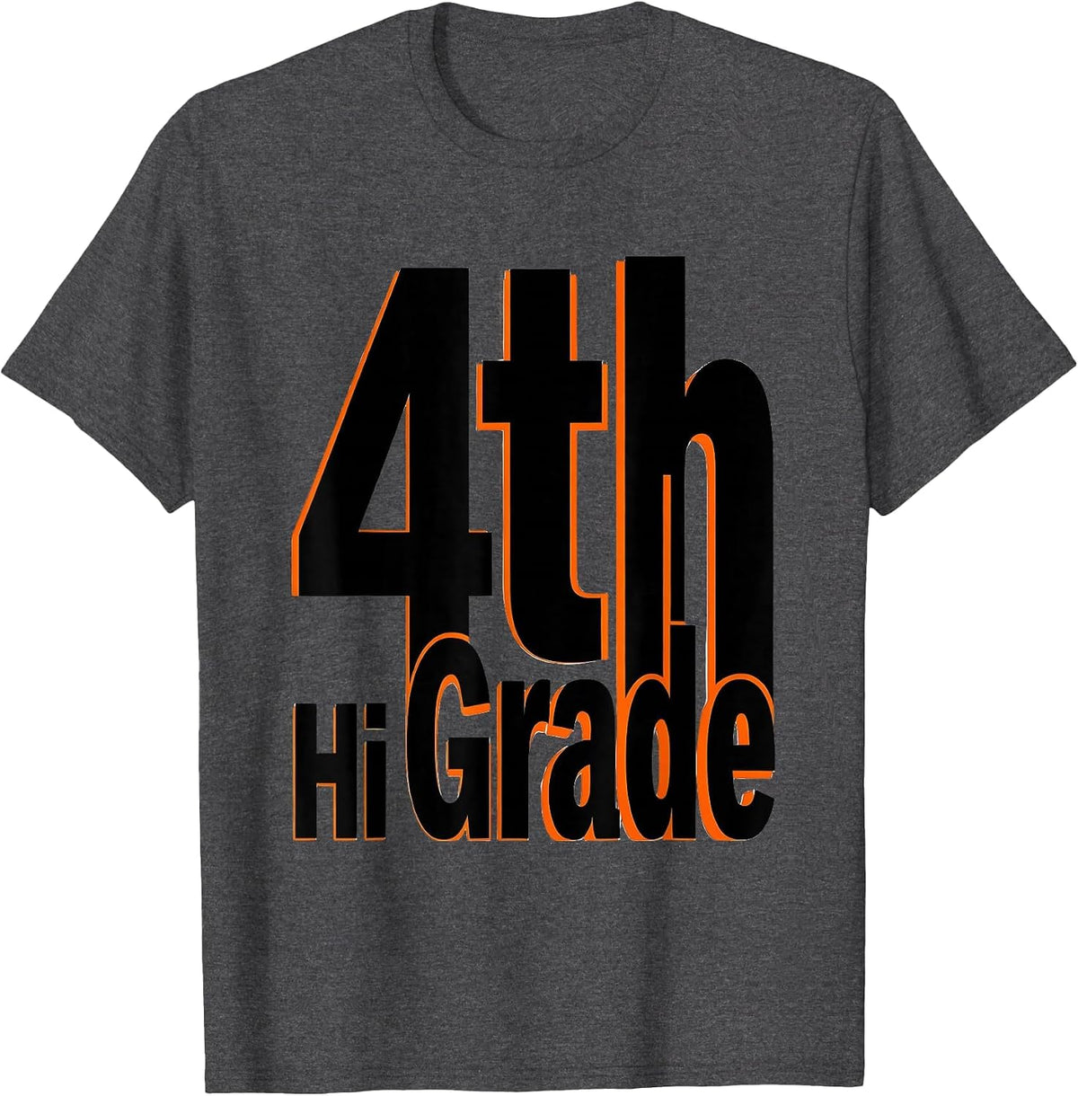 Men's Hi 4th Grade Funny Back To School Teacher Student T-Shirt - Dark Heather Grey