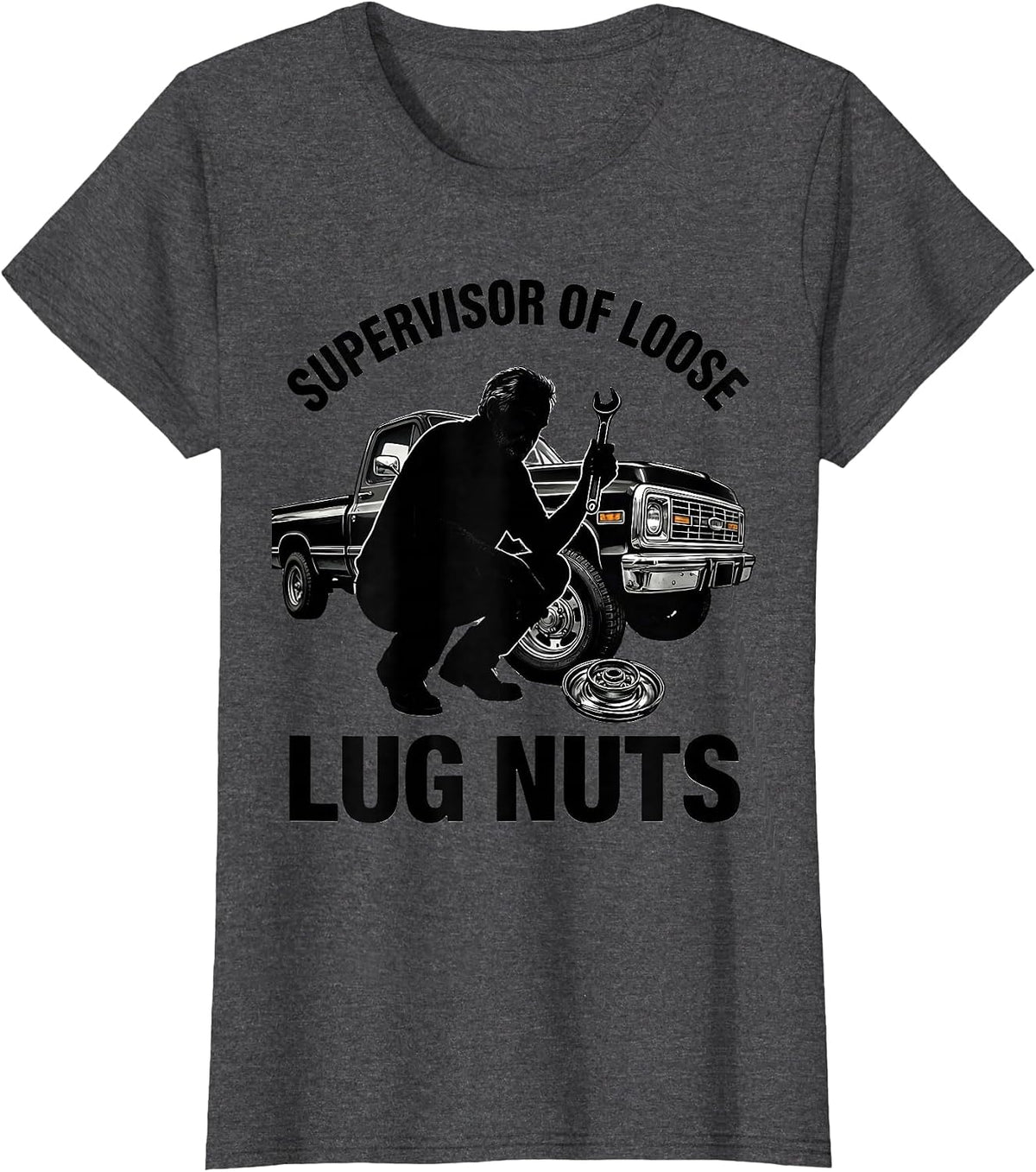 Women's Supervisor Of Loose Lug Nuts Funny Old Man Car Guy Classic T-Shirt - Dark Heather Grey