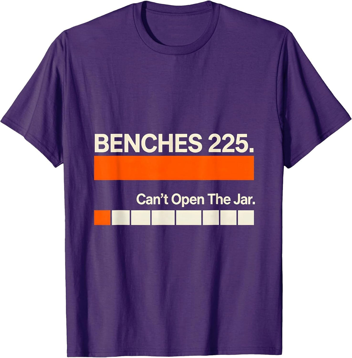 Men's Benches 225 Can't Open The Jar Funny Gym Workout Humor T-Shirt - Purple