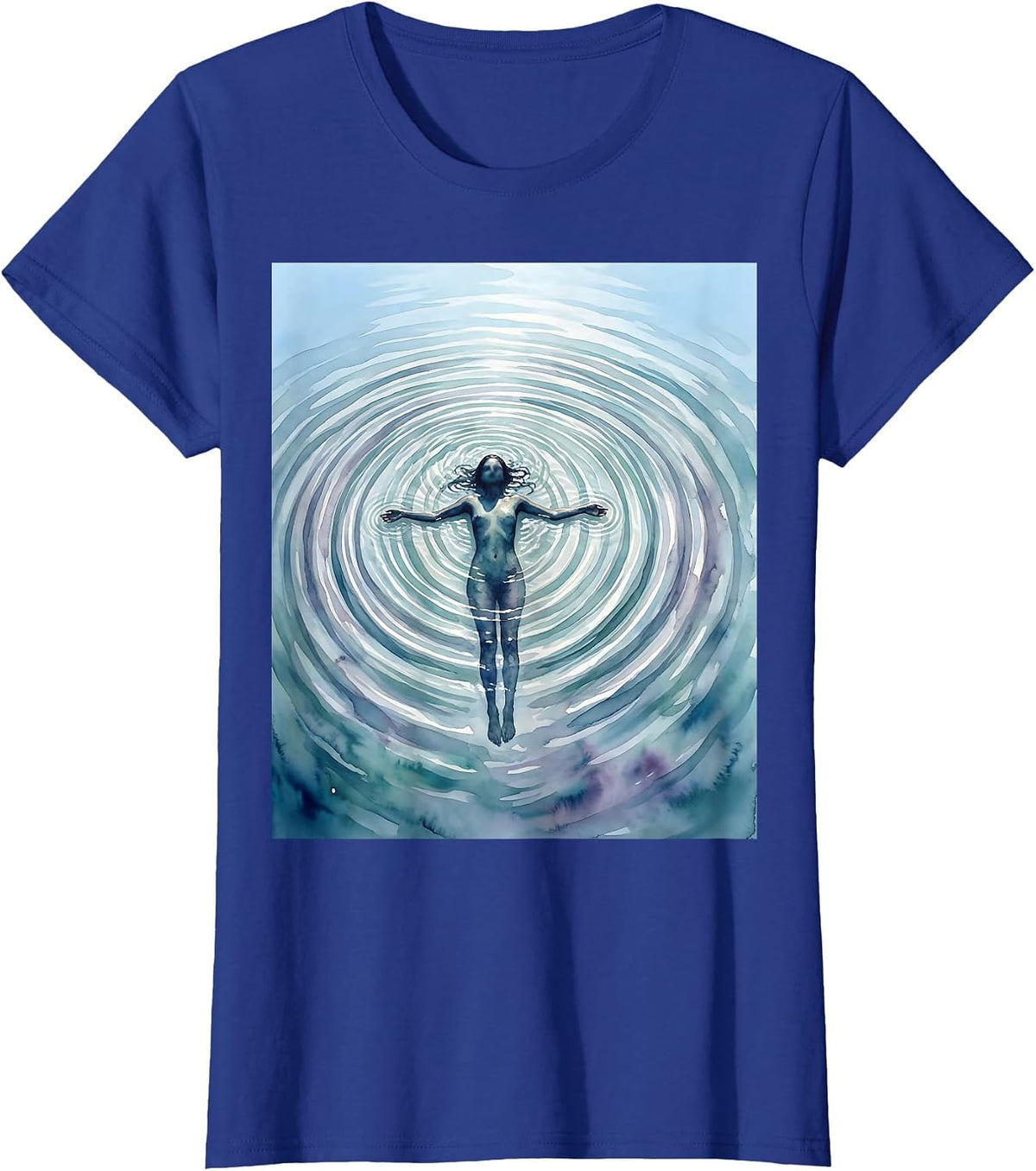 Women's Peaceful Float Mental Health Awareness Graphic T-Shirt - Royal Blue