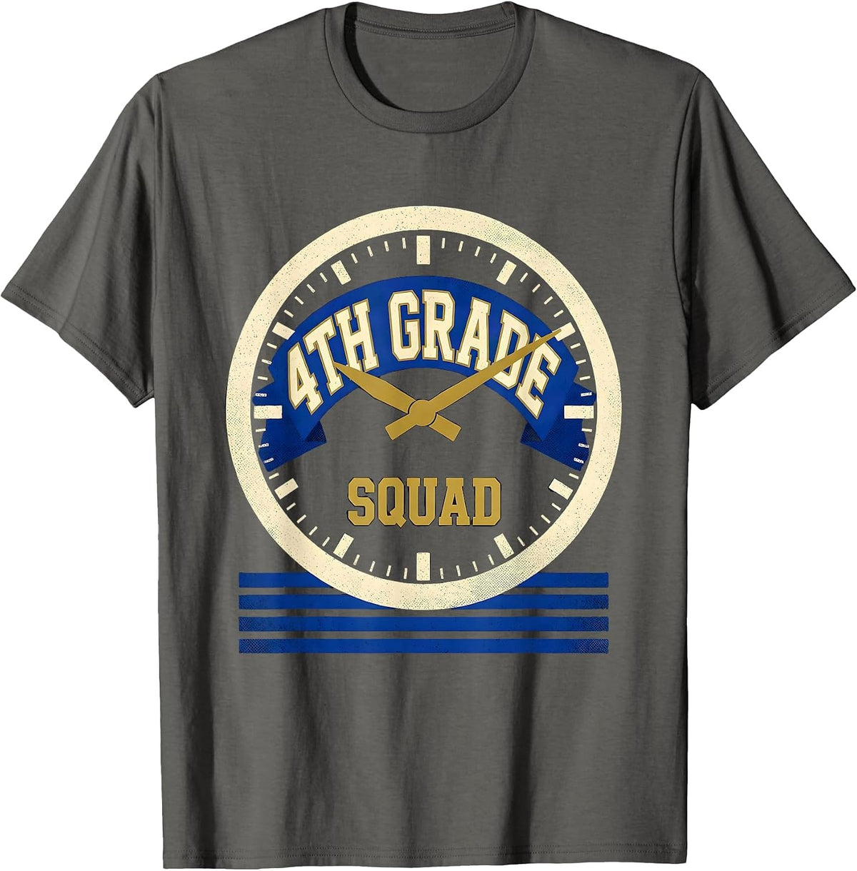 Men's 4th Grade Squad Sports Teacher Back To School Crew T-Shirt - Asphalt Grey