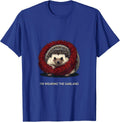 I'm Wearing The Garland Funny Hedgehog Christmas Ugly T-Shirt - Royal Blue