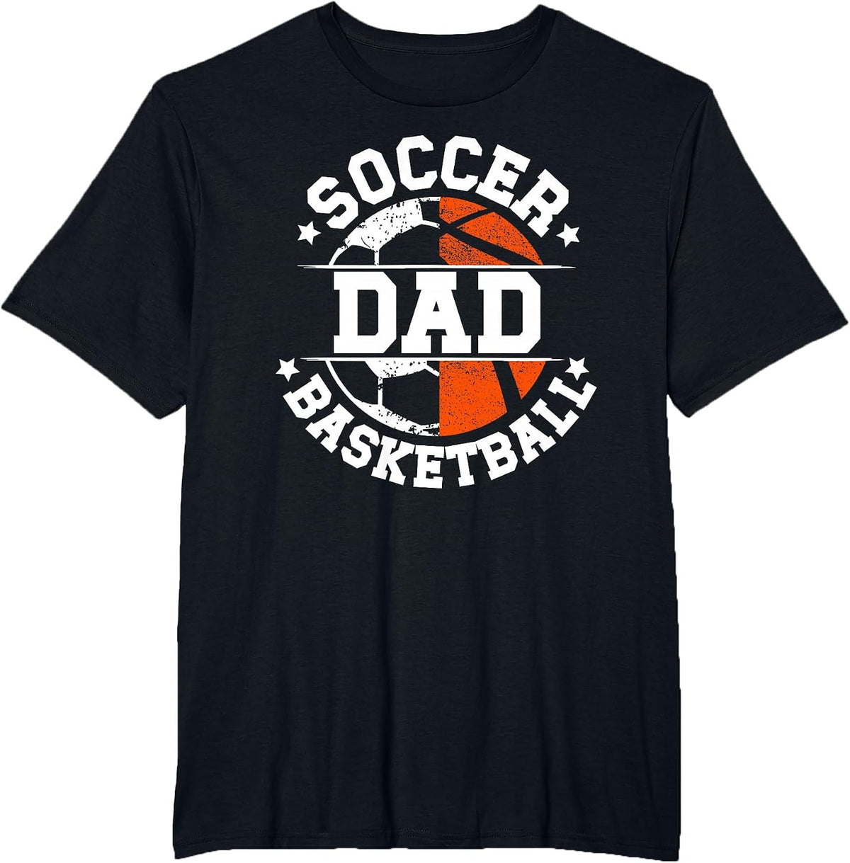 Soccer Basketball Dad of Basketball Soccer Player T-Shirt - Black