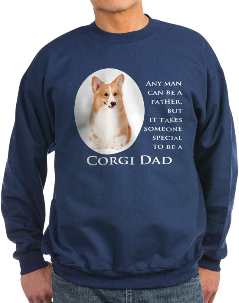 CafePress Corgi Dad Sweatshirt (Dark) Classic Crew Neck Light Sweatshirt - Navy