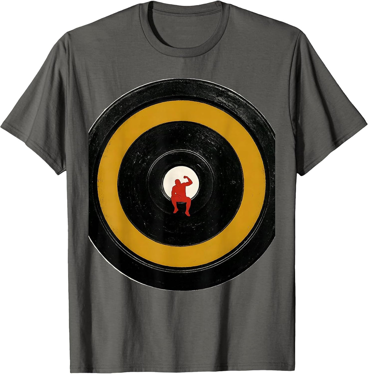 Men's Heavy Plate Lifter Funny Gym Workout Humor T-Shirt - Asphalt Grey