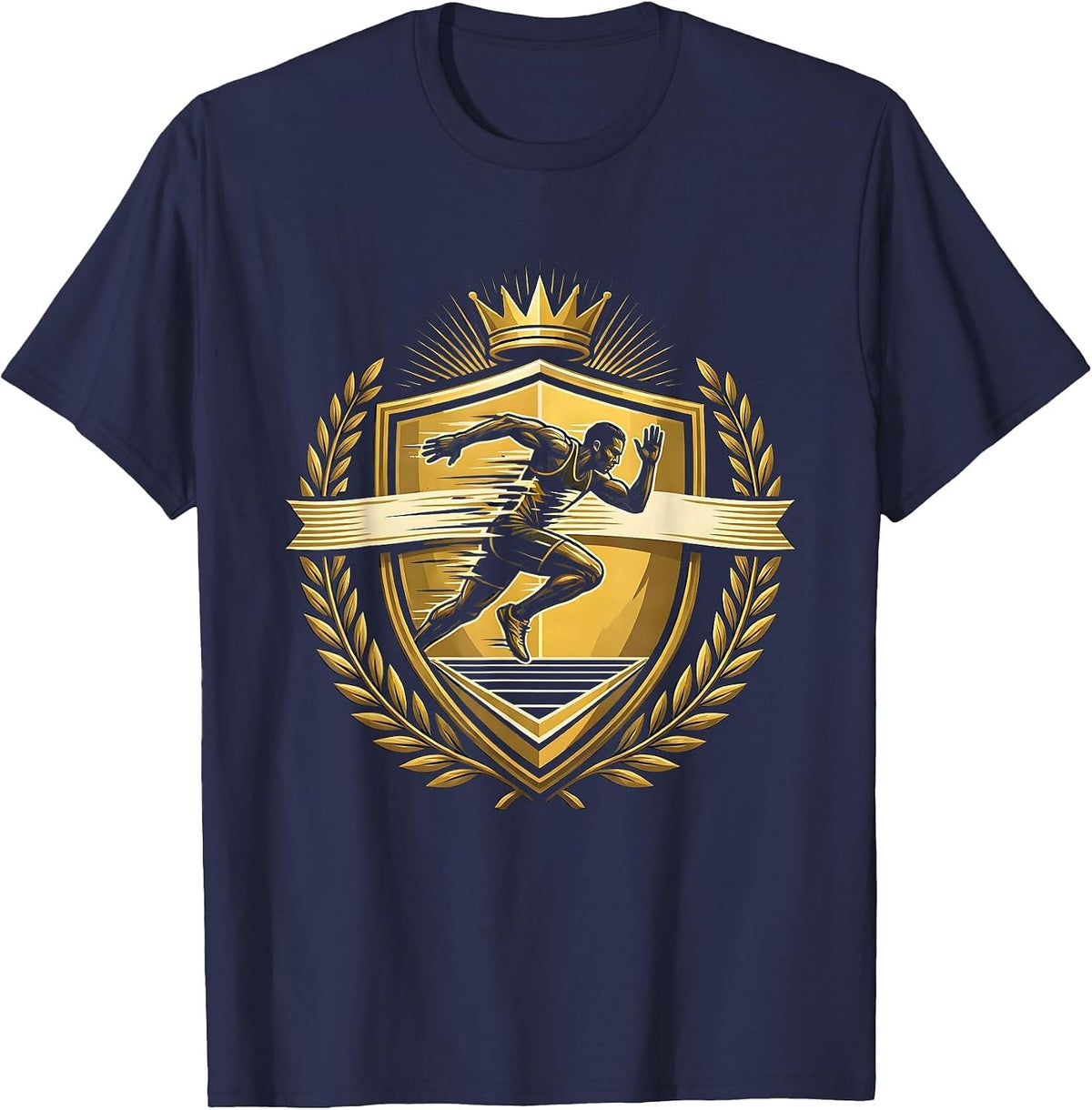 Men's Sprinter Finish Line Burst Running Graphic T-Shirt - Navy Blue
